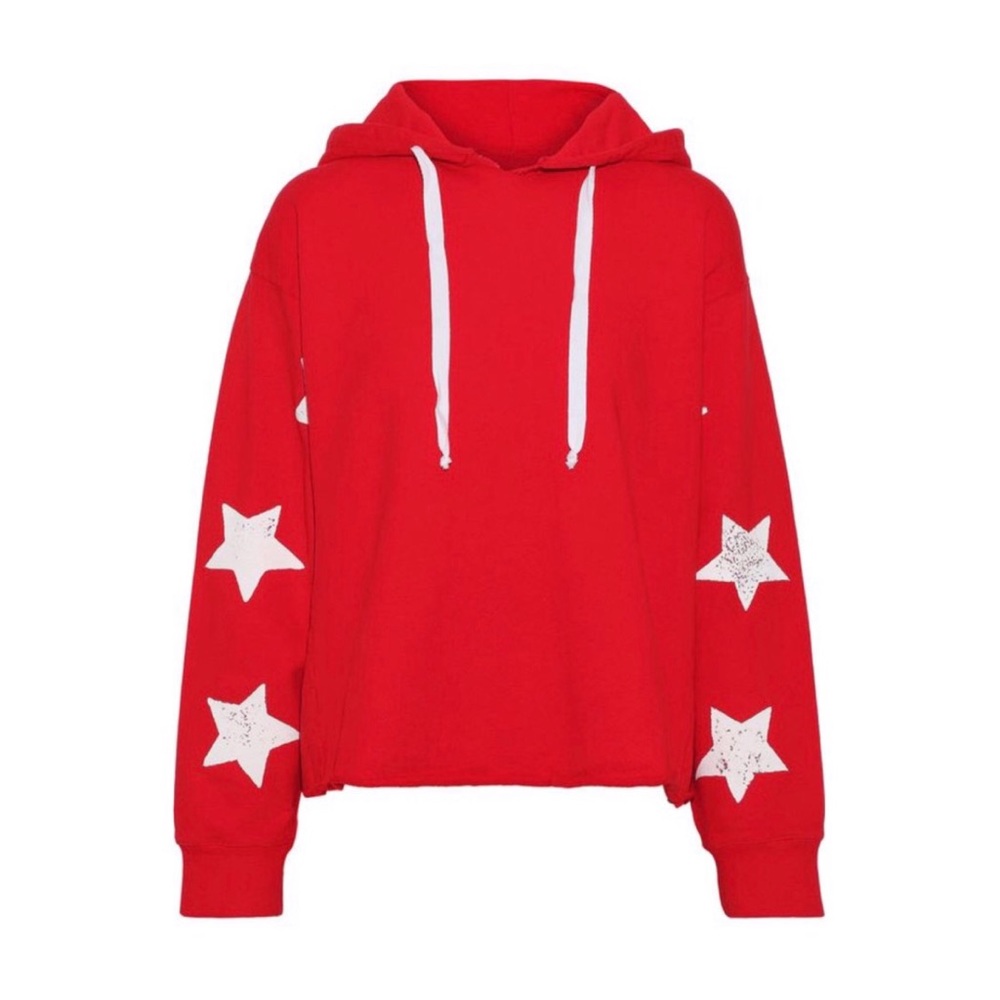 Current/Elliott cut-cropped Star fleece hoodie S - Picture 3 of 8